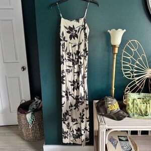 Floral Maxi Dress in Black and Cream